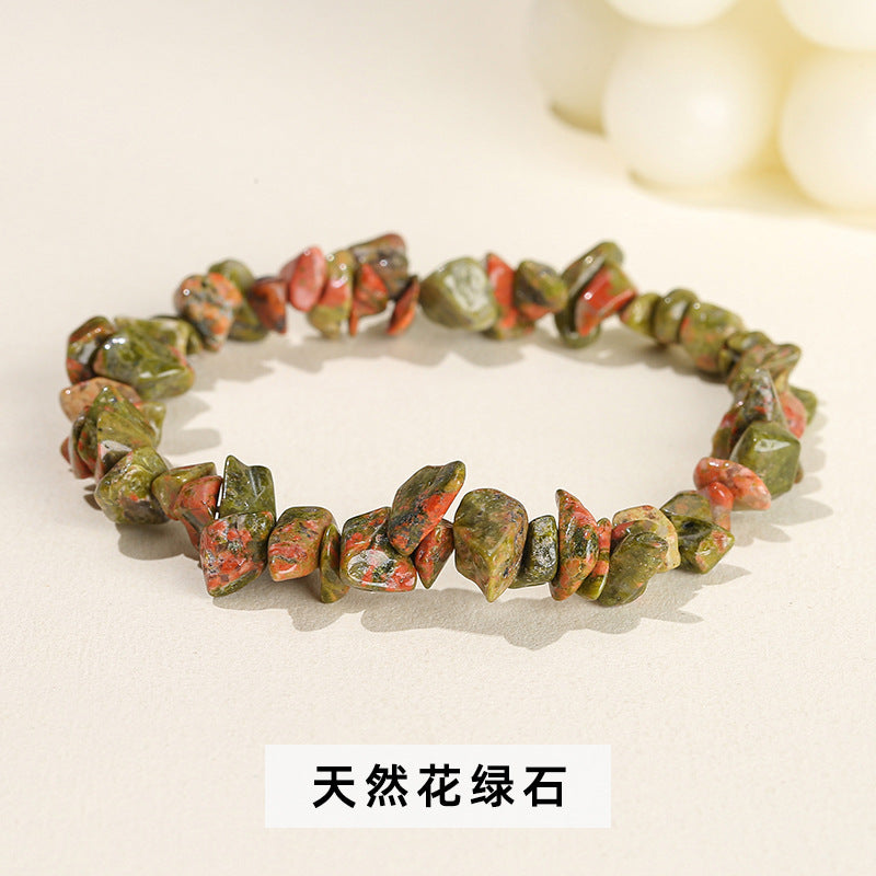 Wholesale natural crystal agate colorful gravel elastic bracelet